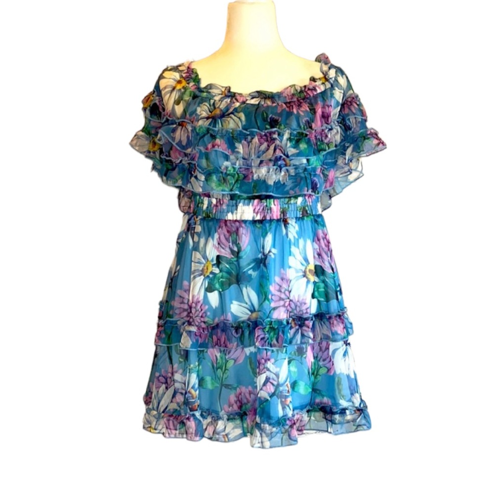 Pink Lily Floral Off Shoulder Dress